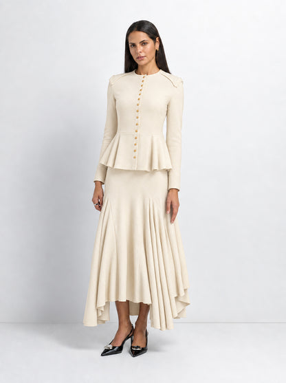 Midi Flare Skirt - Cream