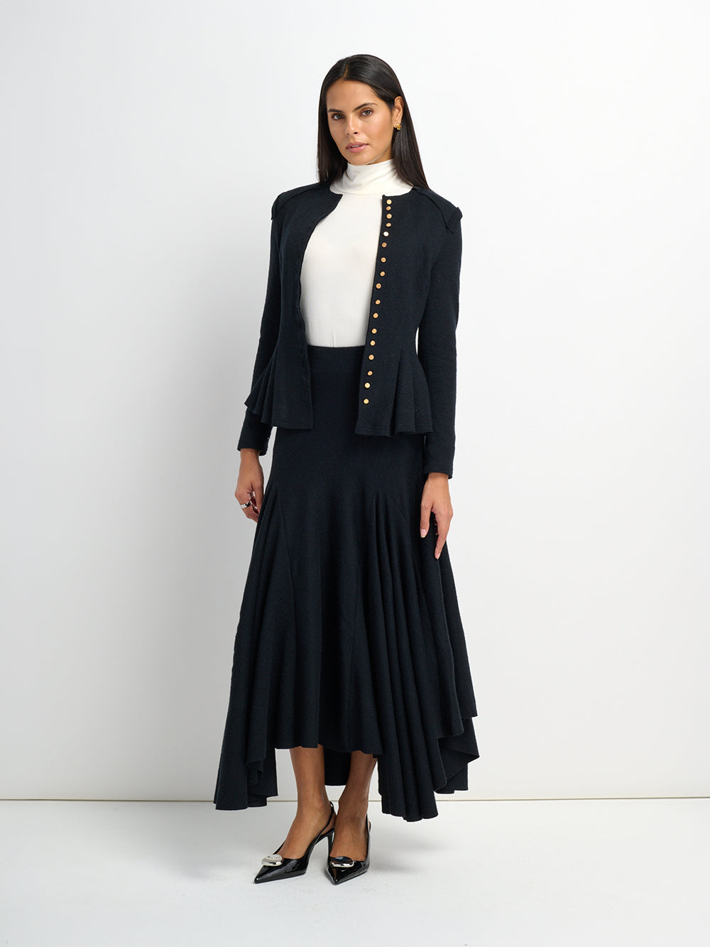 Midi Flare Skirt - Black