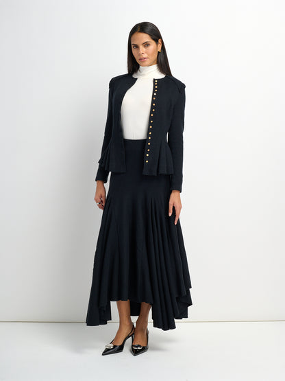 Midi Flare Skirt - Black