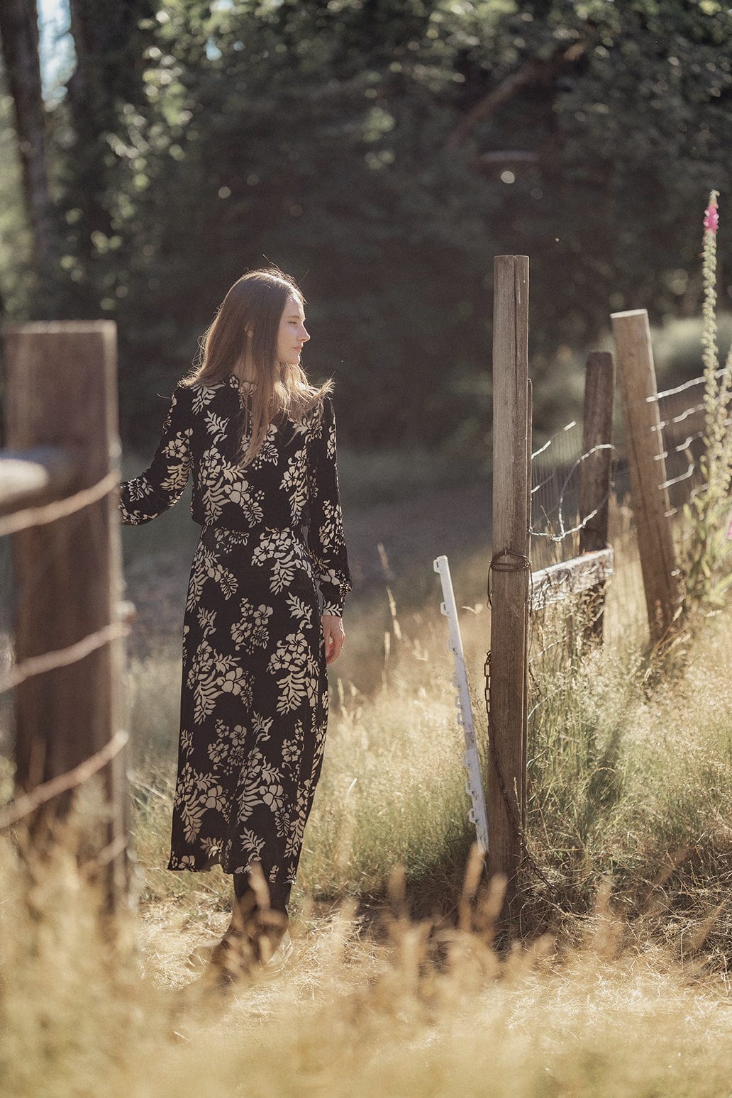 Yolk Waisted Dress-Velvet Floral