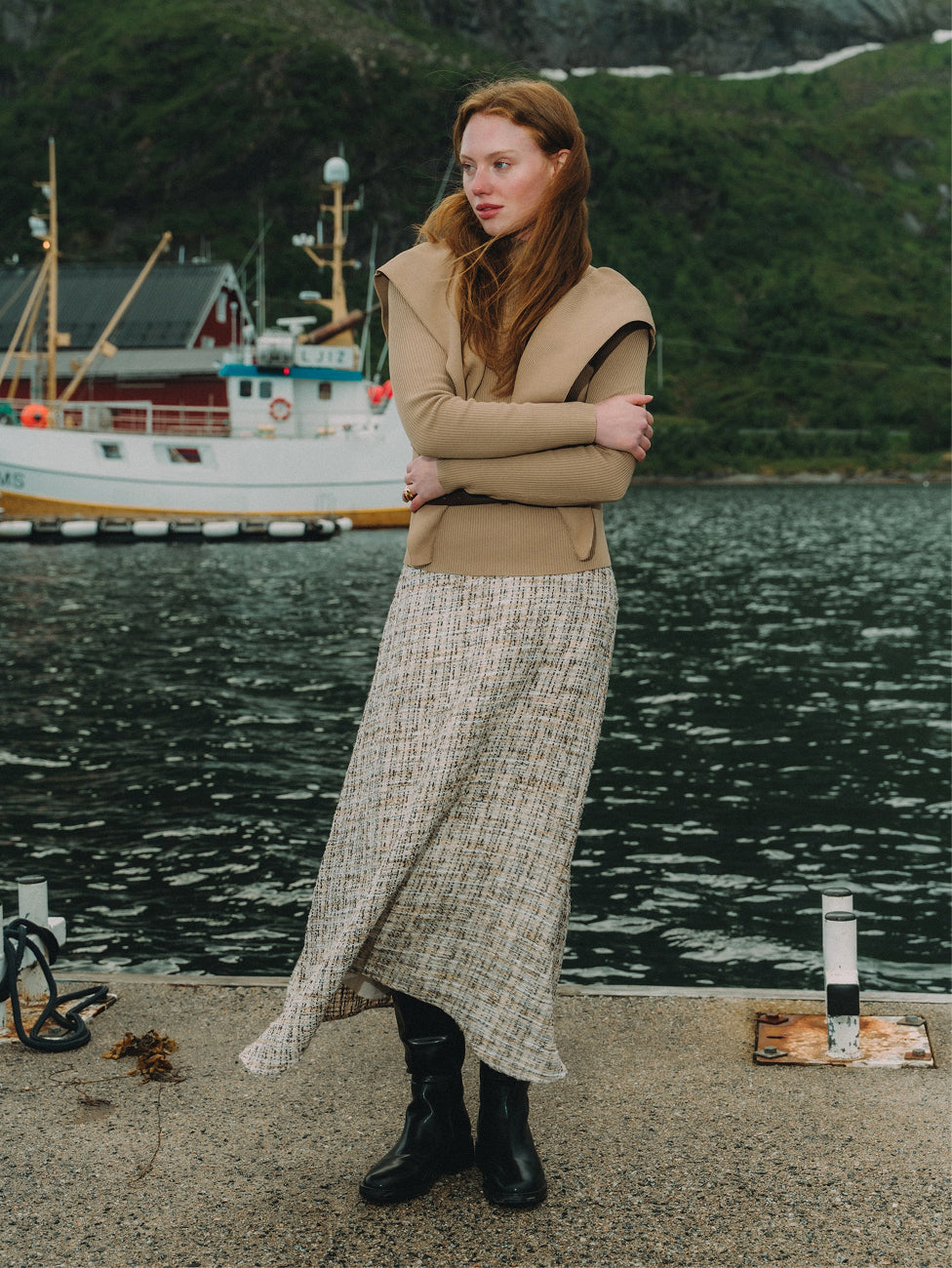 Aline High Low Skirt - Brown