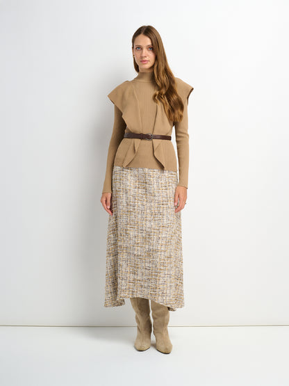 Aline High Low Skirt - Brown