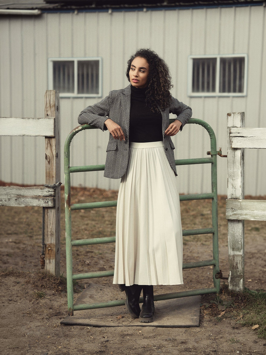 Marni Pleated Skirt-Ivory