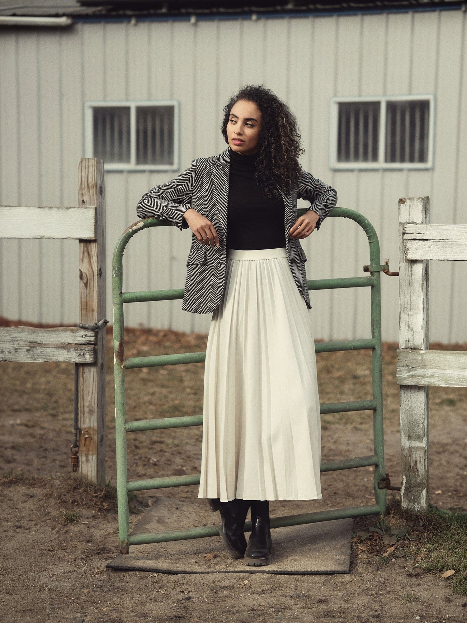 Marni Pleated Skirt-Ivory