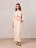 Maxi T-Shirt Dress-Yellow/Peach Tower