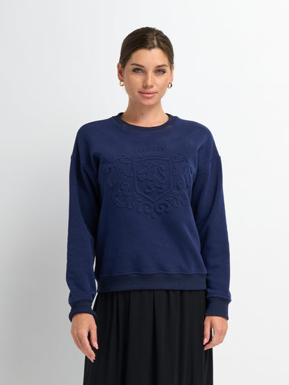 Embossed Sweatshirt - Navy