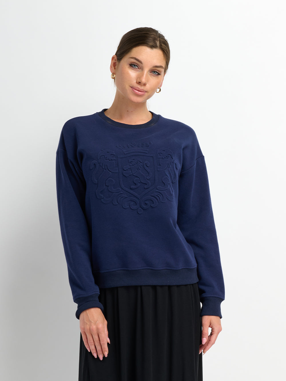 Embossed Sweatshirt - Navy