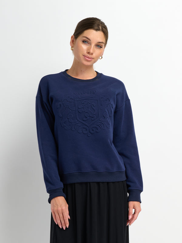 Embossed Sweatshirt - Navy