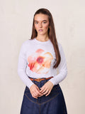 Motif Printed Tee-Peach Flower