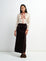 CHAINDETAIL CURDEROY SKIRT BROWN