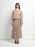 Buckle Pleat Skirt - Warm Taupe