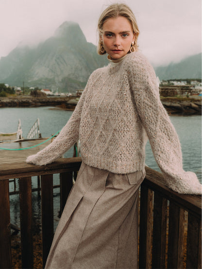 Buckle Pleat Skirt - Warm Taupe
