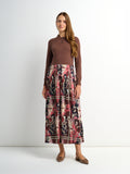 Knit Polo Top Pleat Dress - Brown