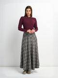 Curved Seam Full Skirt - Boxed Plaid