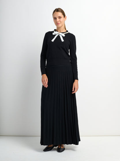 Ribbon Bow Sweater - Black
