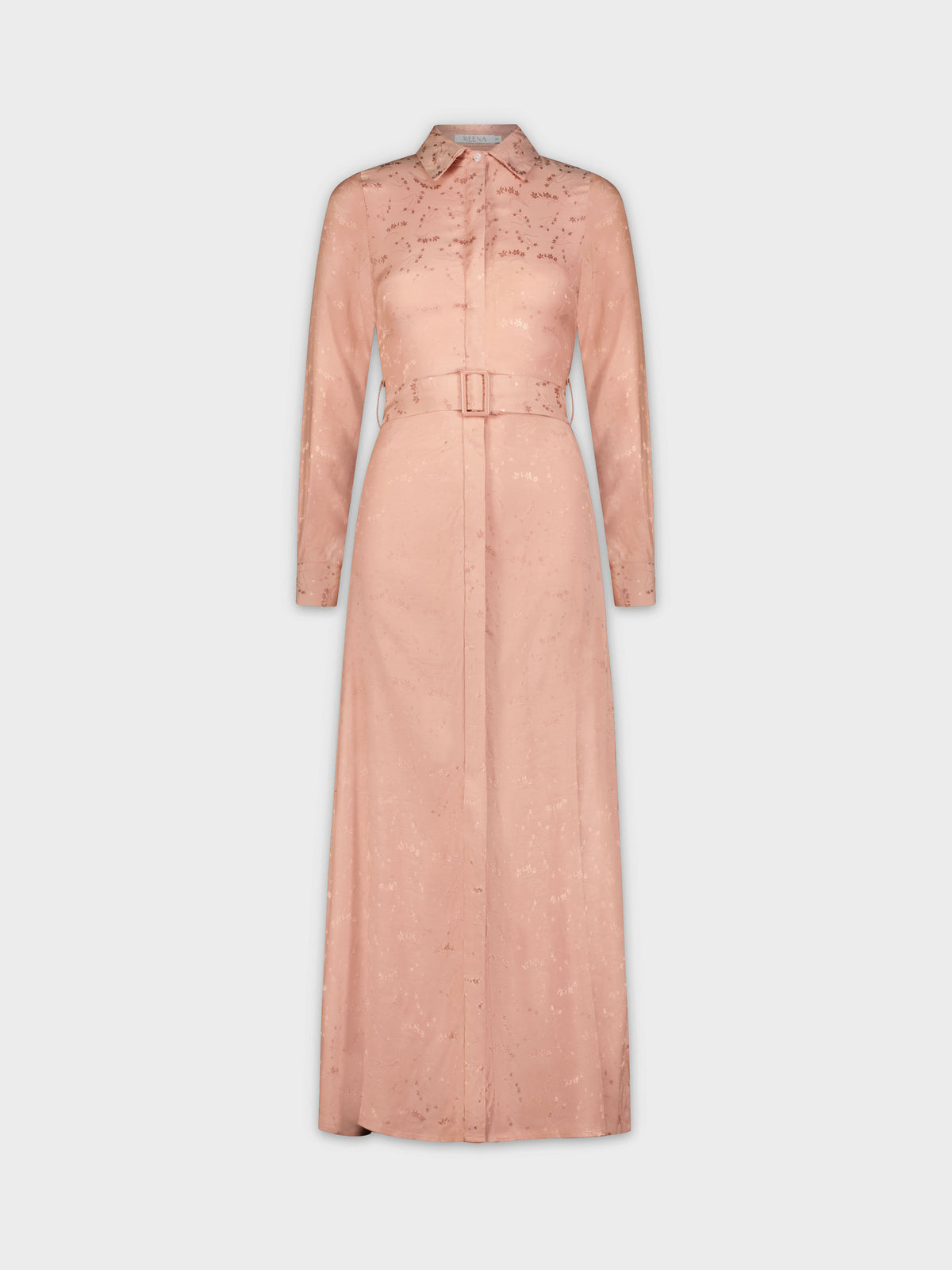 BELTED ALINE SILK DRESS-ROSE FLORAL
