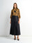 LUXSATIN PLEATED SKIRT BLACK