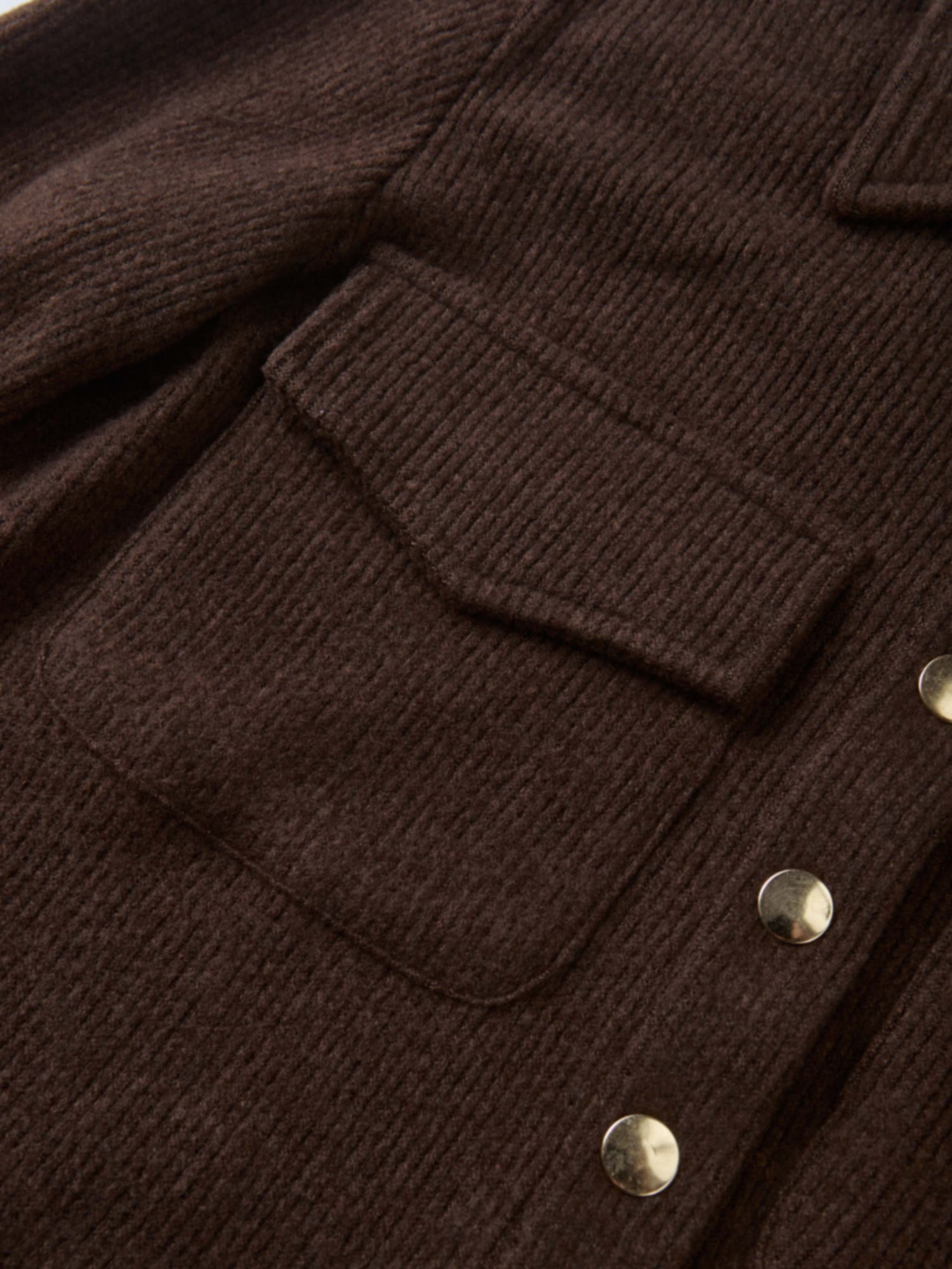Soft Ribbed Crop Jacket - Dark Brown