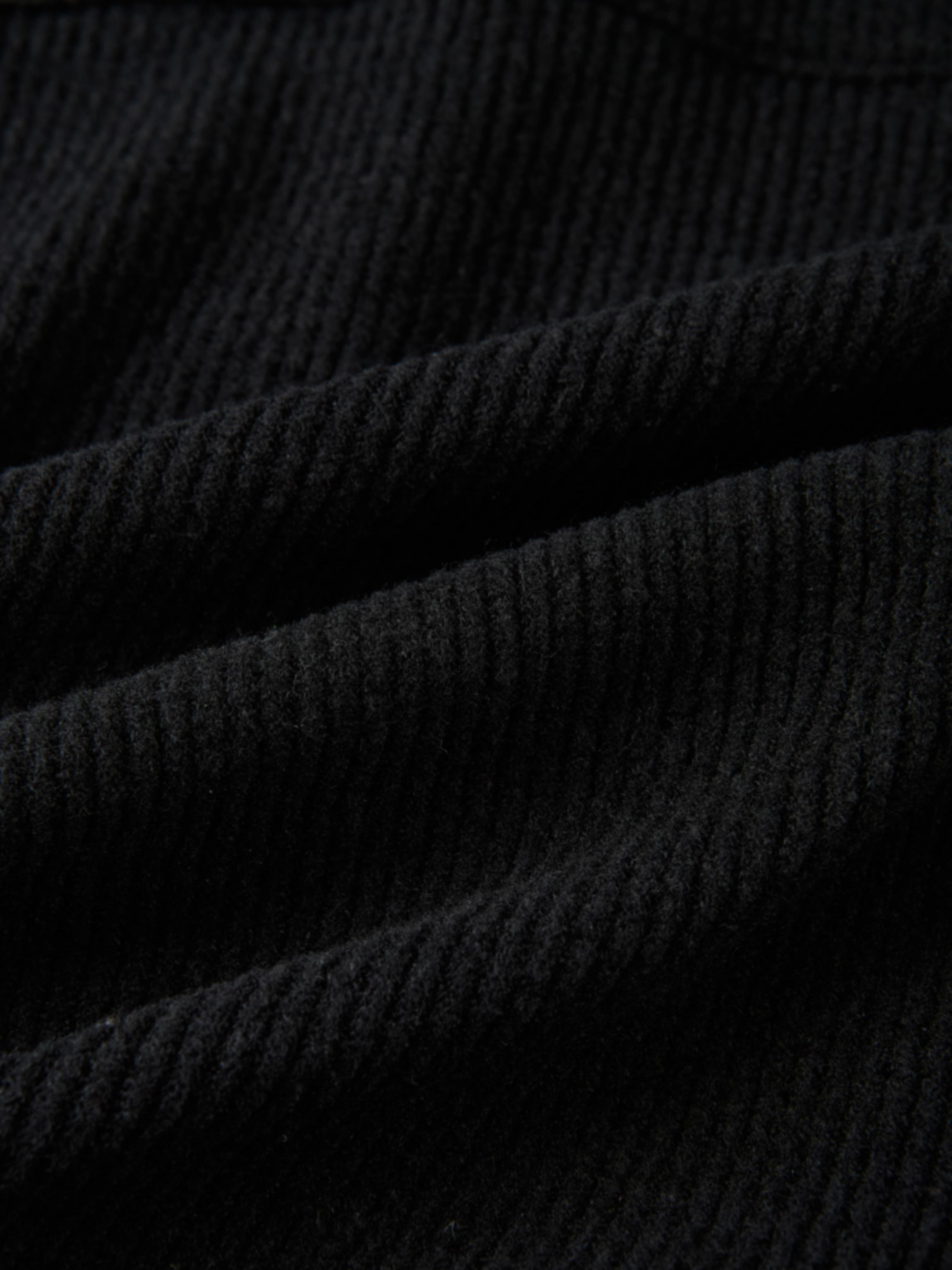 Soft Ribbed Crop Jacket - Black