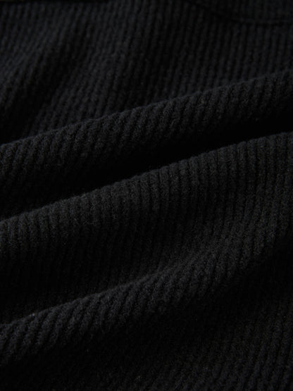 Soft Ribbed Crop Jacket - Black