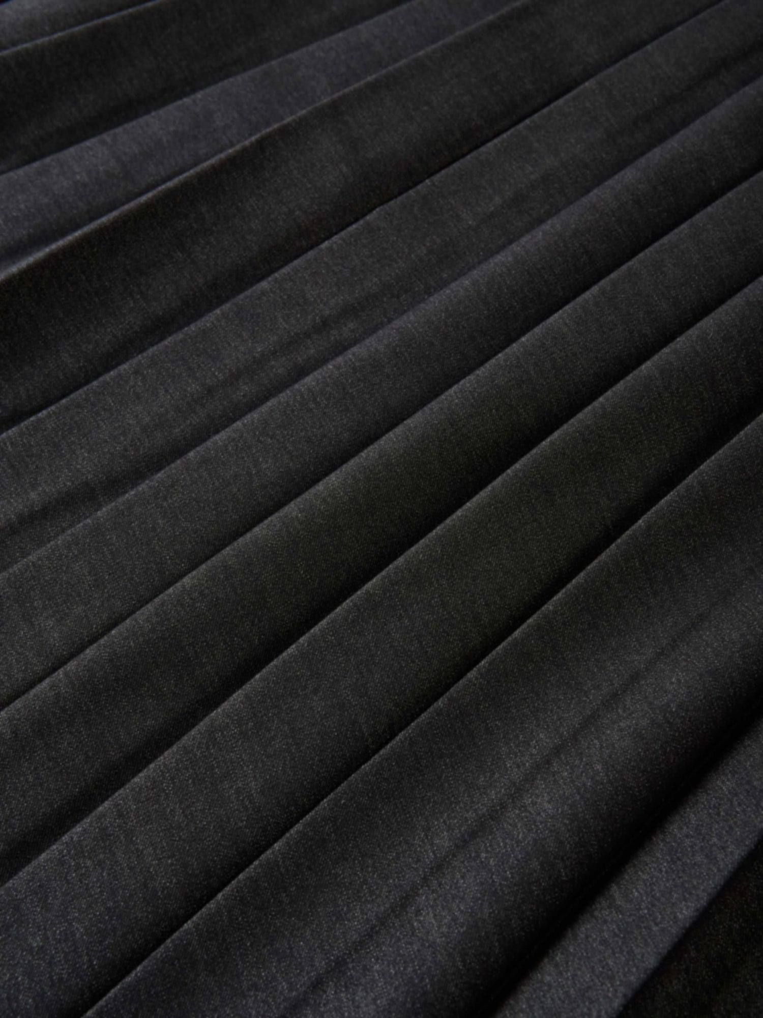 Short Pleated Jersey Denim Skirt - Black