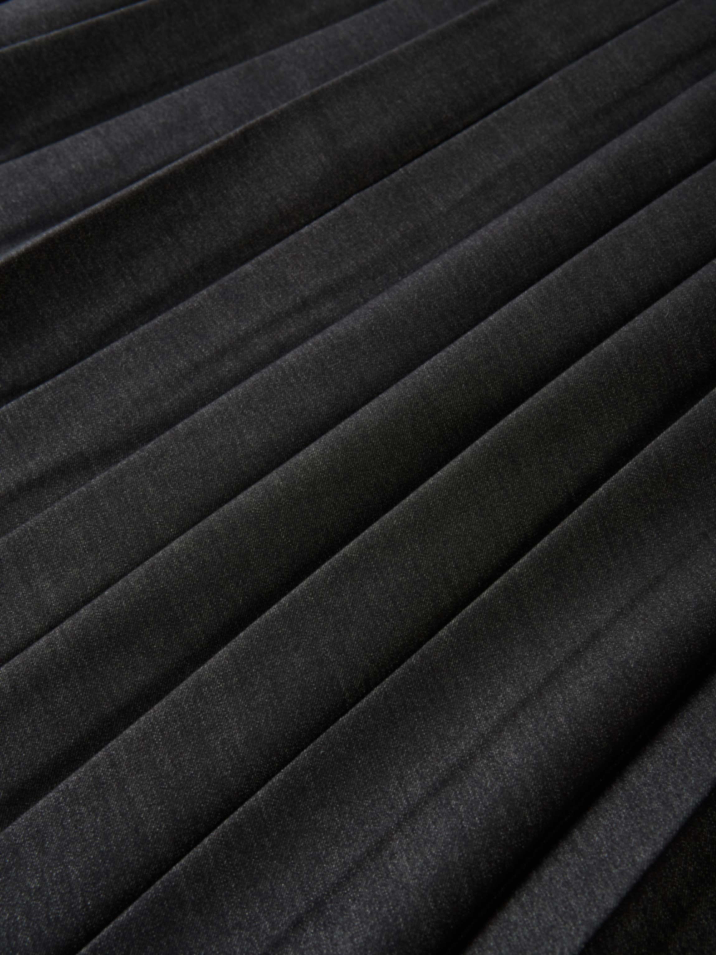 Short Pleated Jersey Denim Skirt - Black