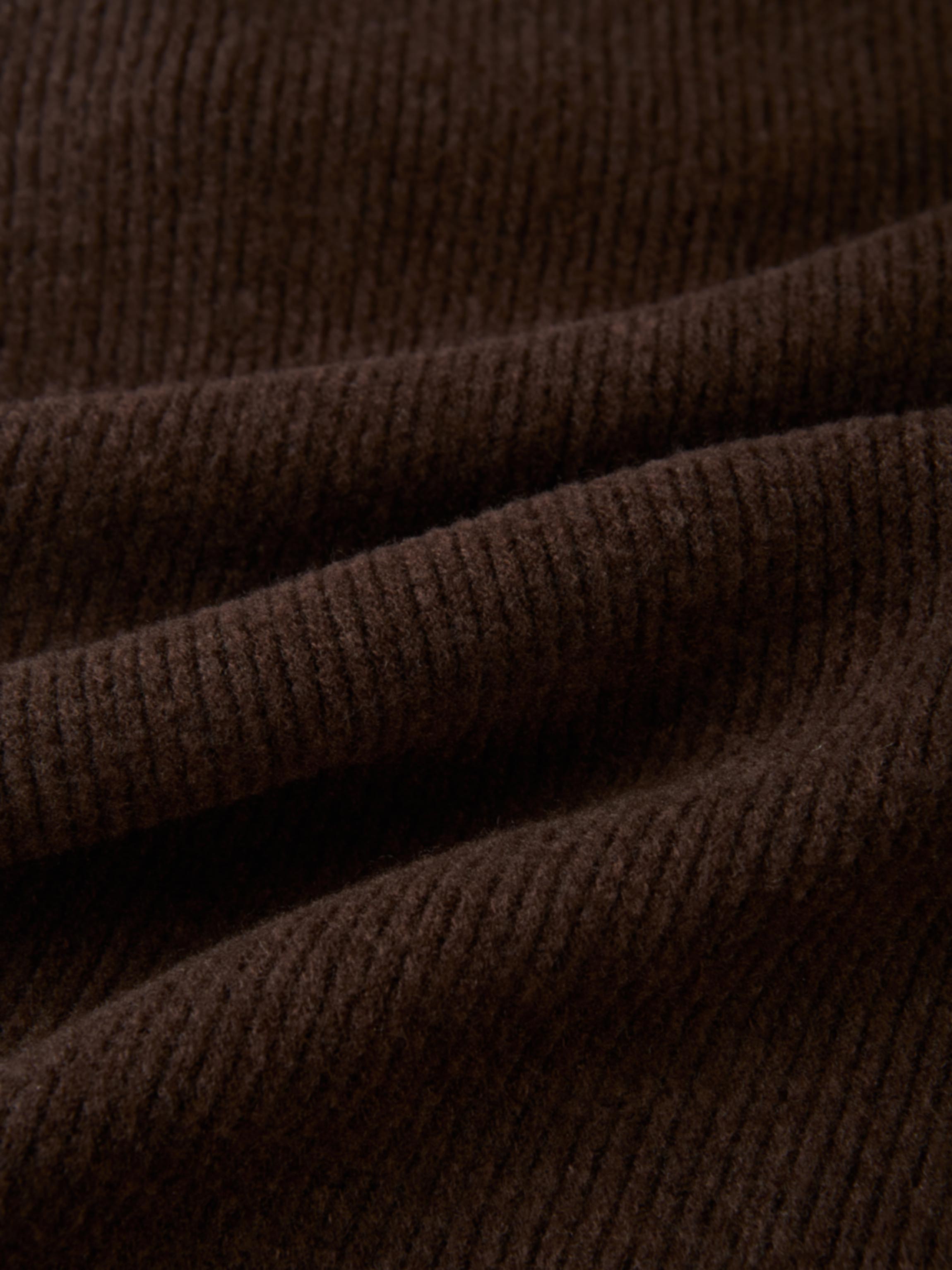 Soft Ribbed Drawstring Maxi Skirt - Dark Brown