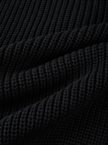 Shirt Collar Sweater - Black/Solid White