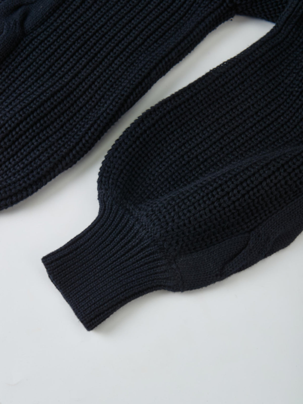 Shirt Collar Sweater - Navy/Light Blue Stripe