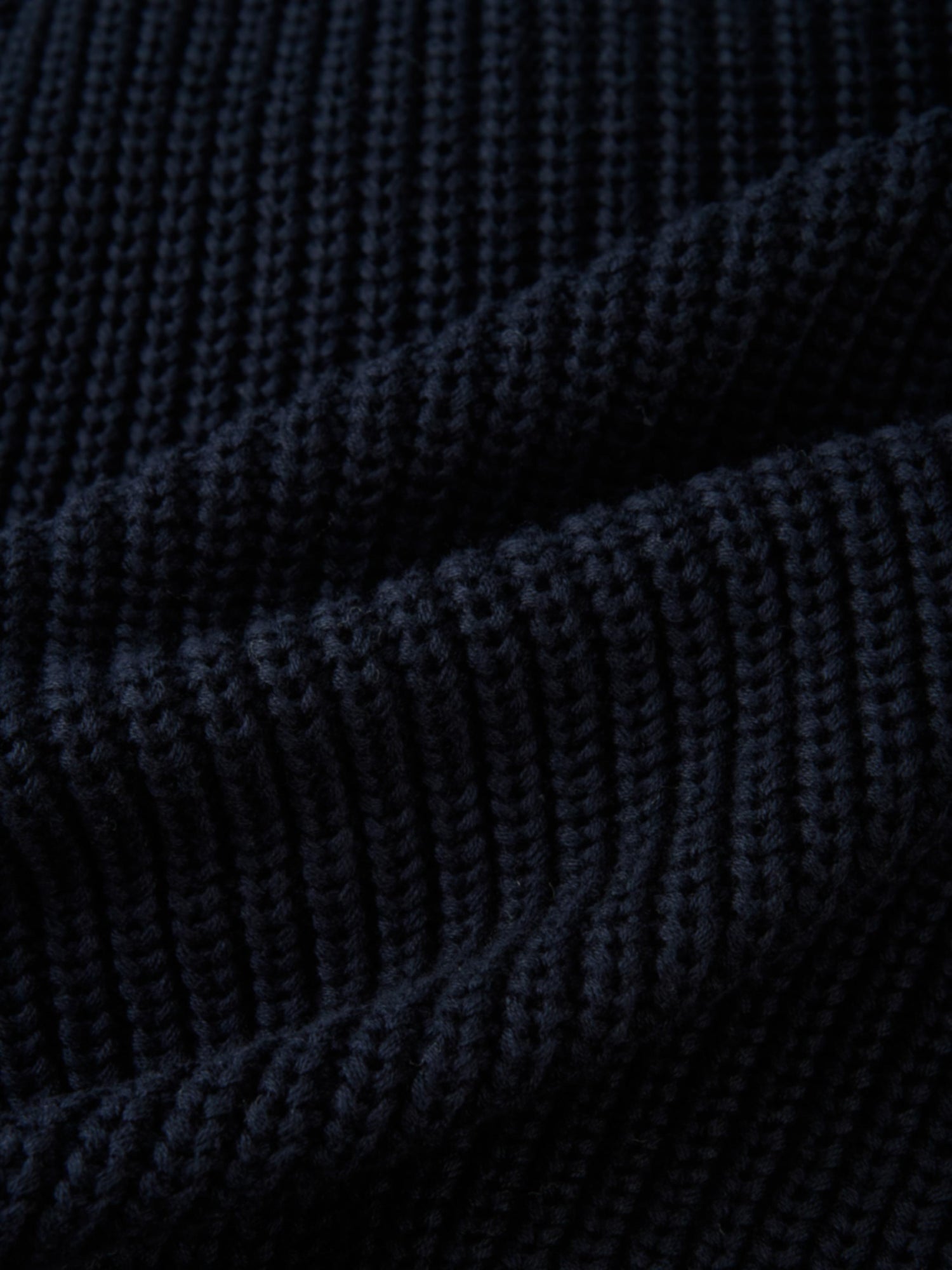 Shirt Collar Sweater - Navy/Light Blue Stripe
