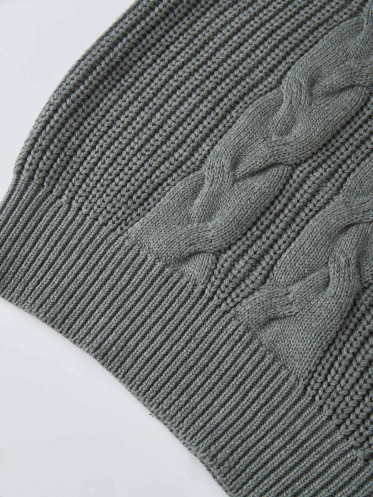 Shirt Collar Sweater - Grey/Light Blue Stripe