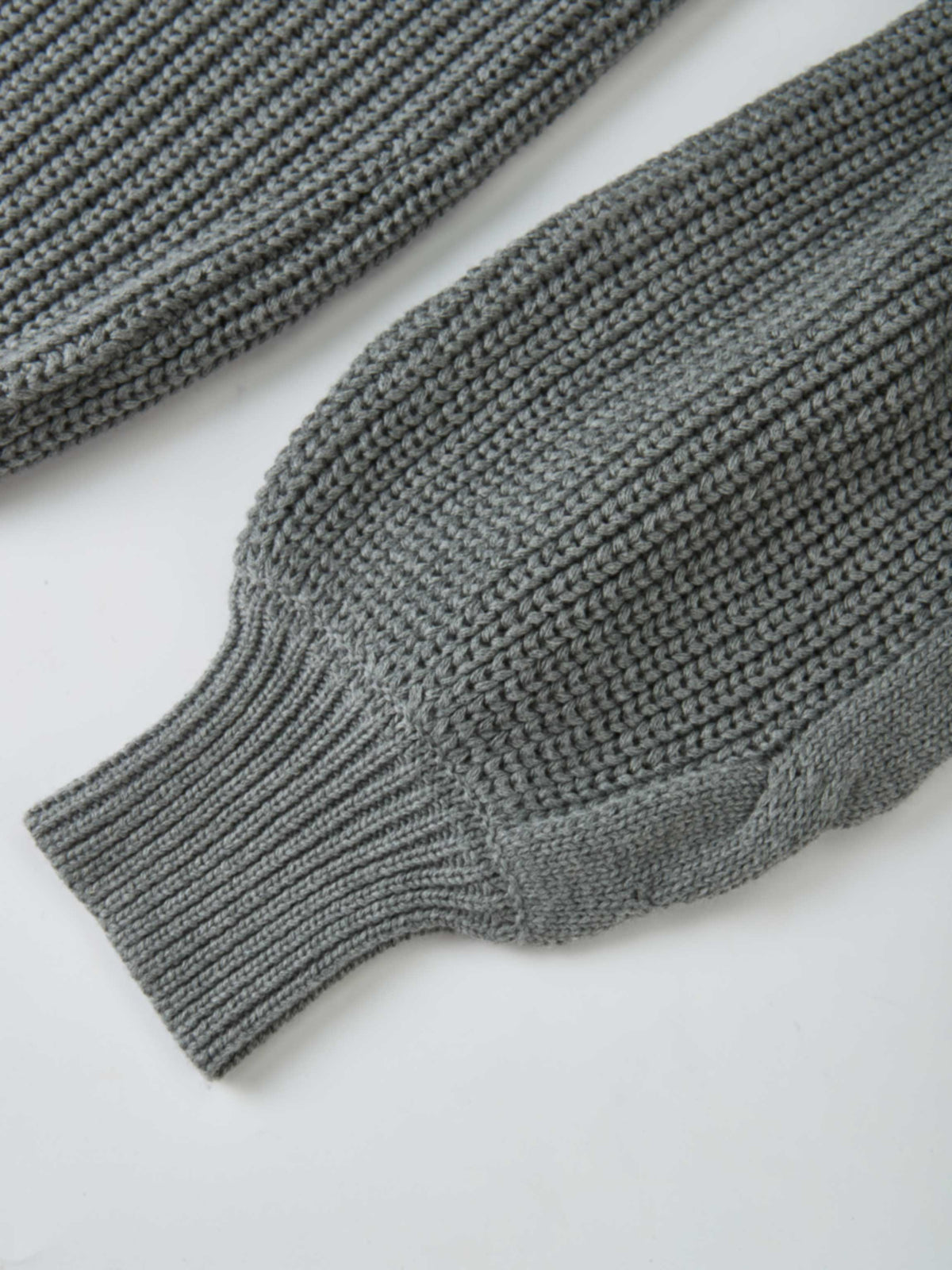 Shirt Collar Sweater - Grey/Light Blue Stripe
