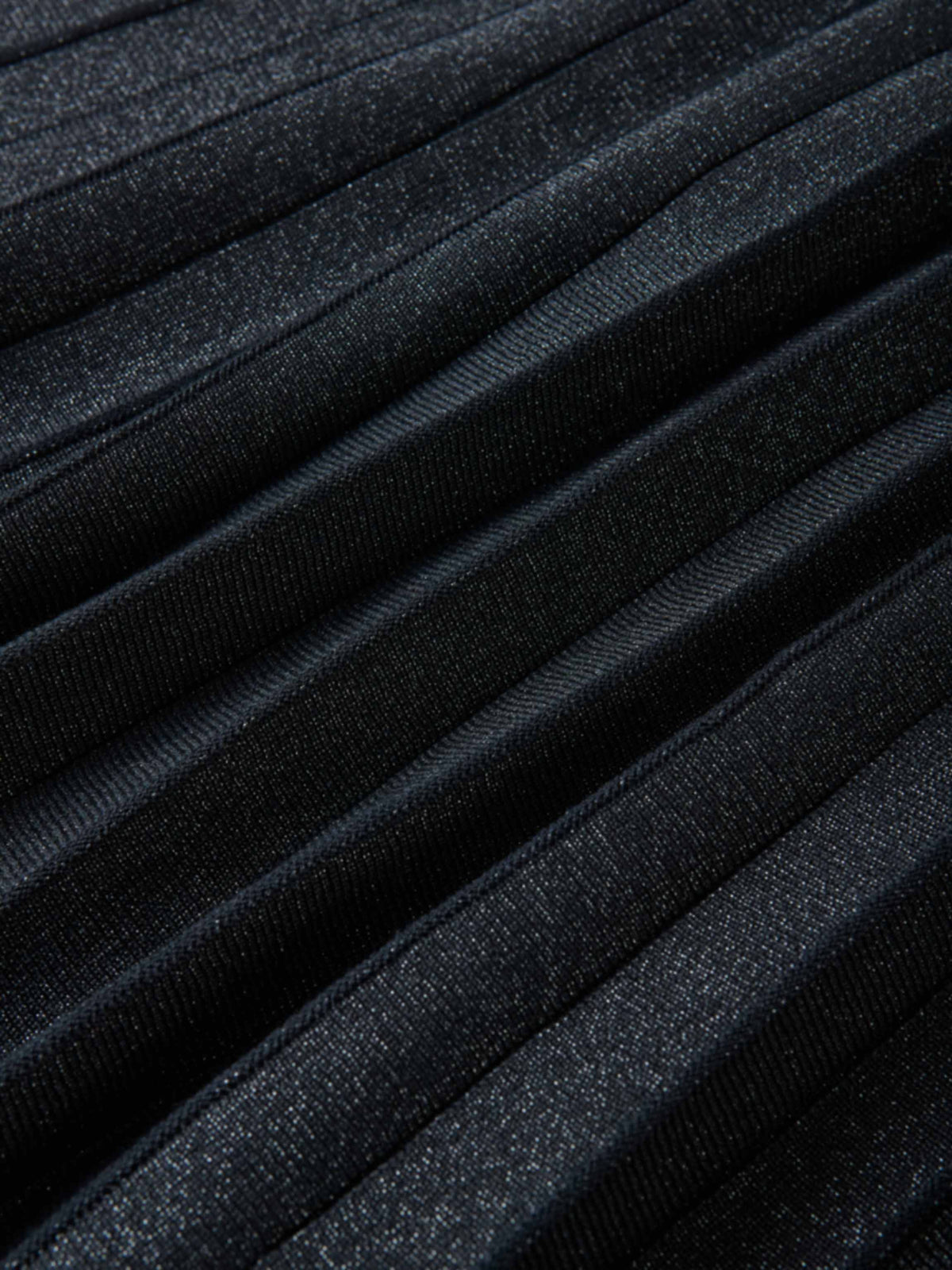 Lurex Pleat Knit Maxi Skirt - Black