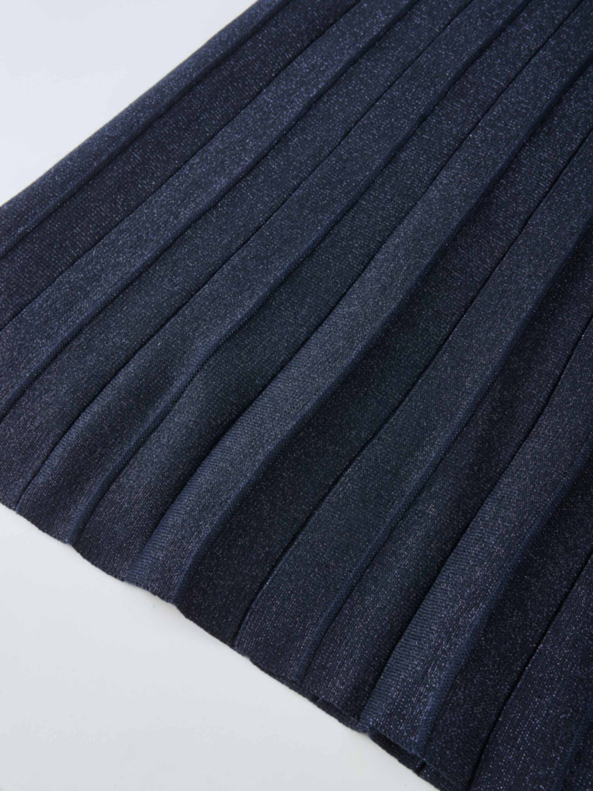 Lurex Pleat Knit Maxi Skirt - Blue