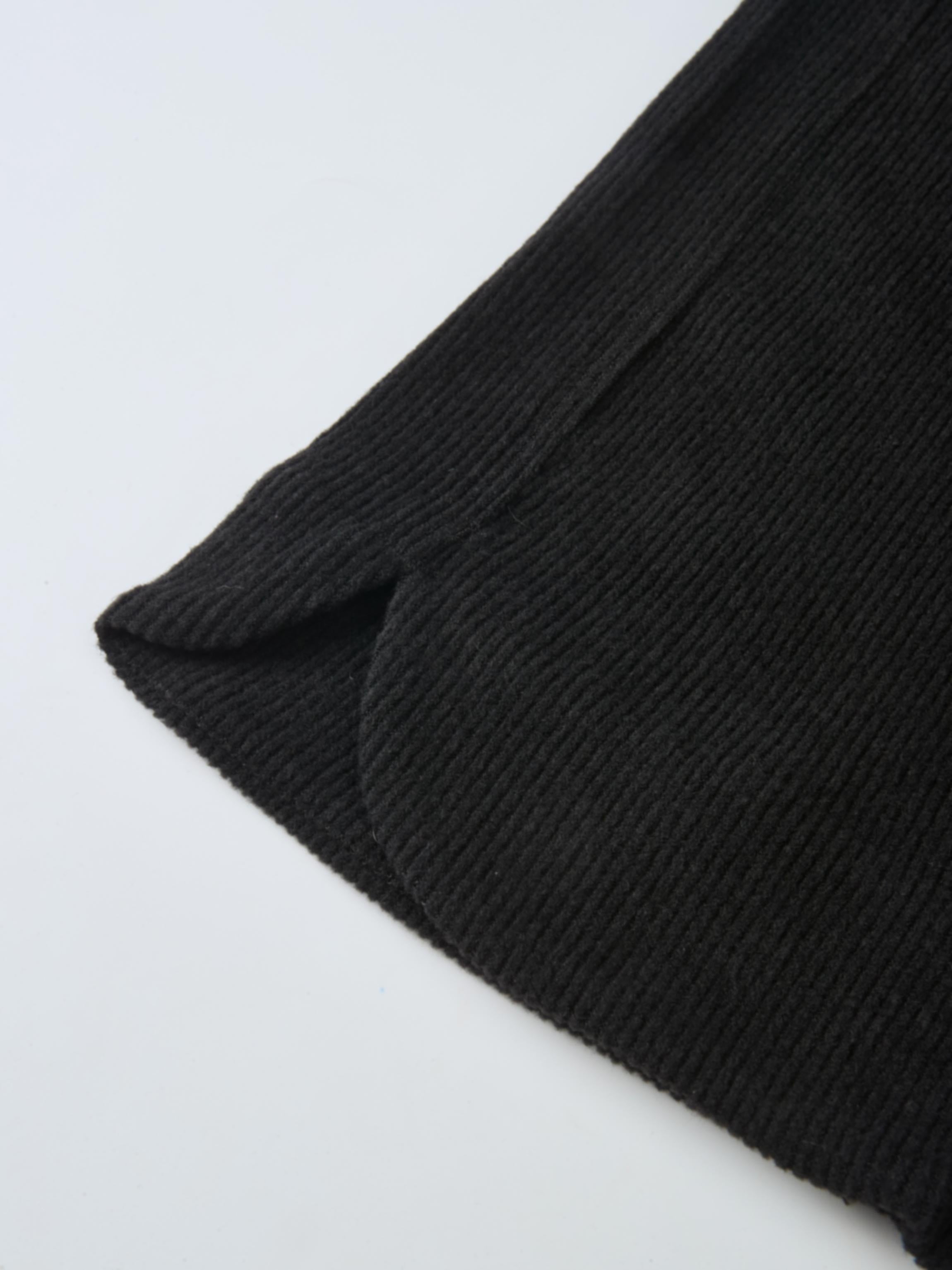 Soft Ribbed Drawstring Maxi Skirt - Black