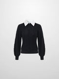 Shirt Collar Sweater - Black/Solid White