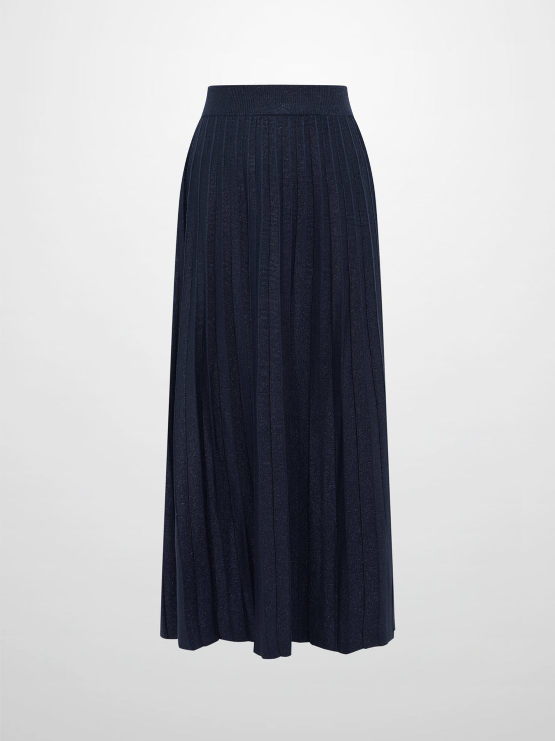Lurex Pleat Knit Maxi Skirt - Blue