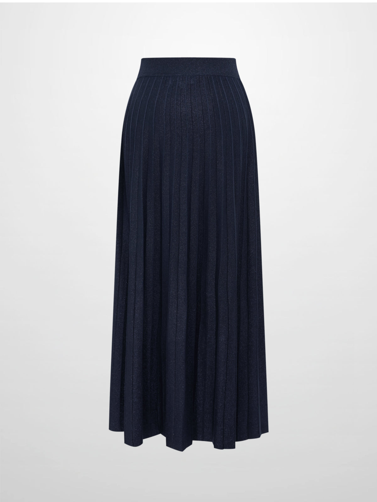 Lurex Pleat Knit Maxi Skirt - Blue
