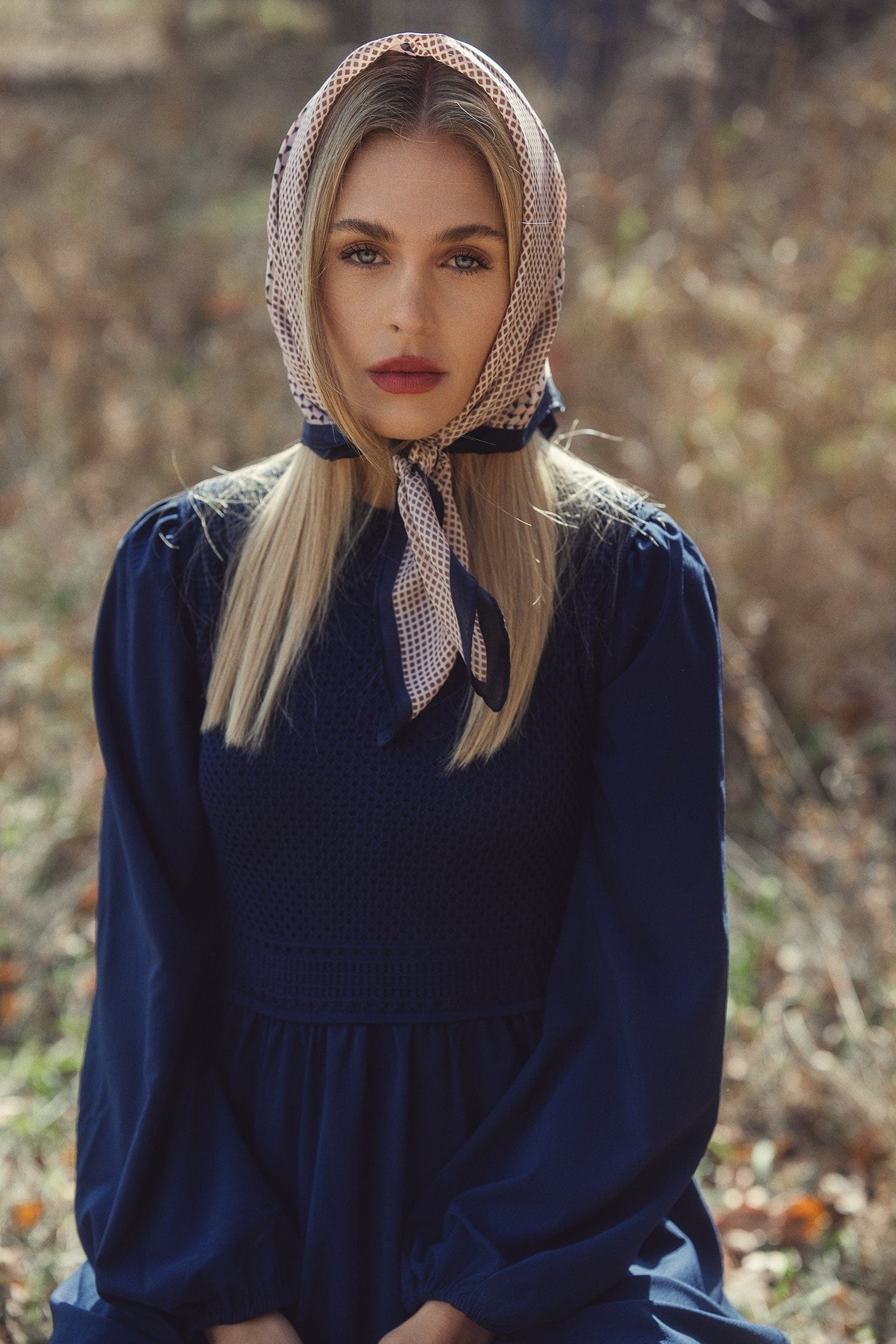 Crochet Top Dress-Navy