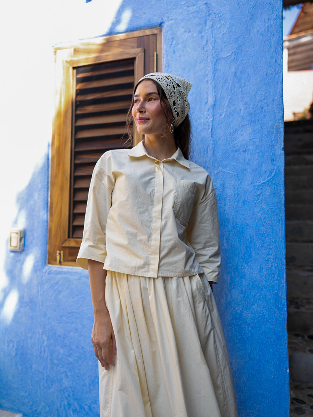 Cotton Crop Blouse-Yellow