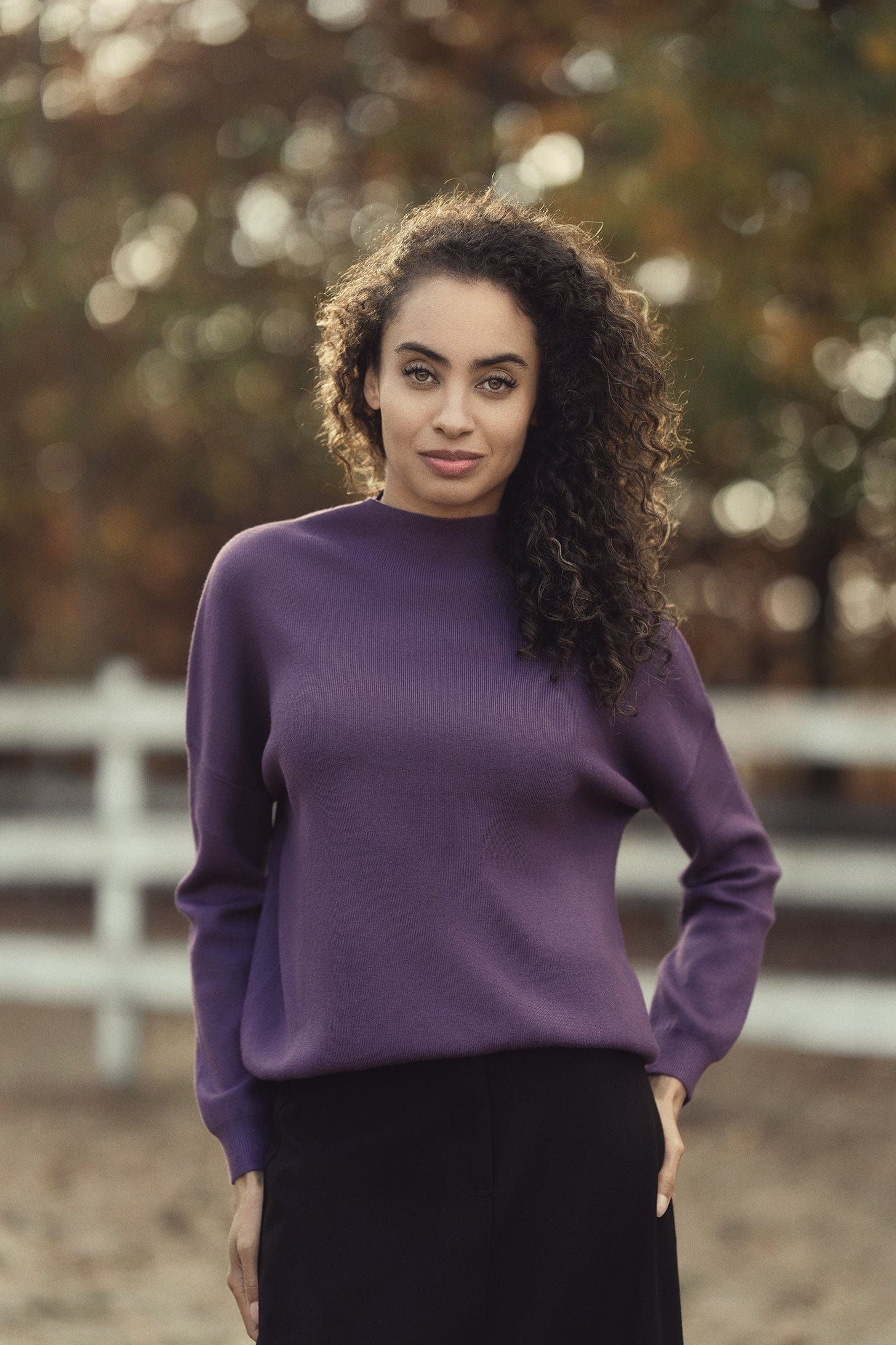 Oversized Soft Knit Sweater-Eggplant