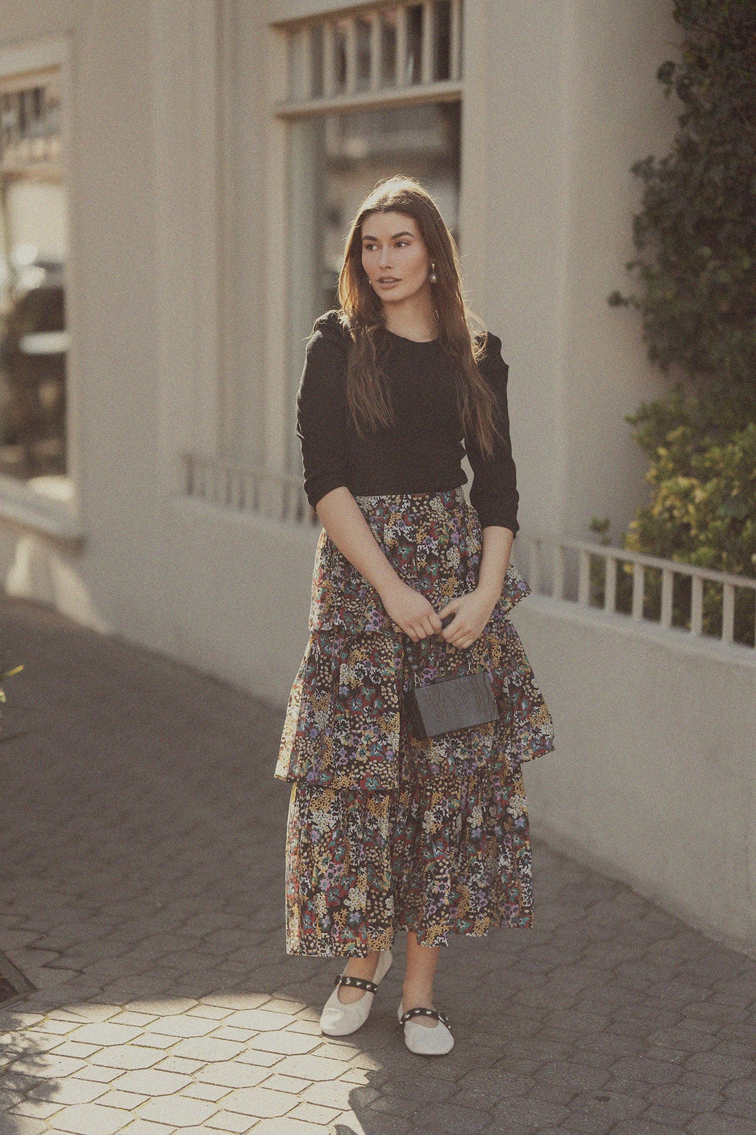 Layered Skirt-Bold Floral