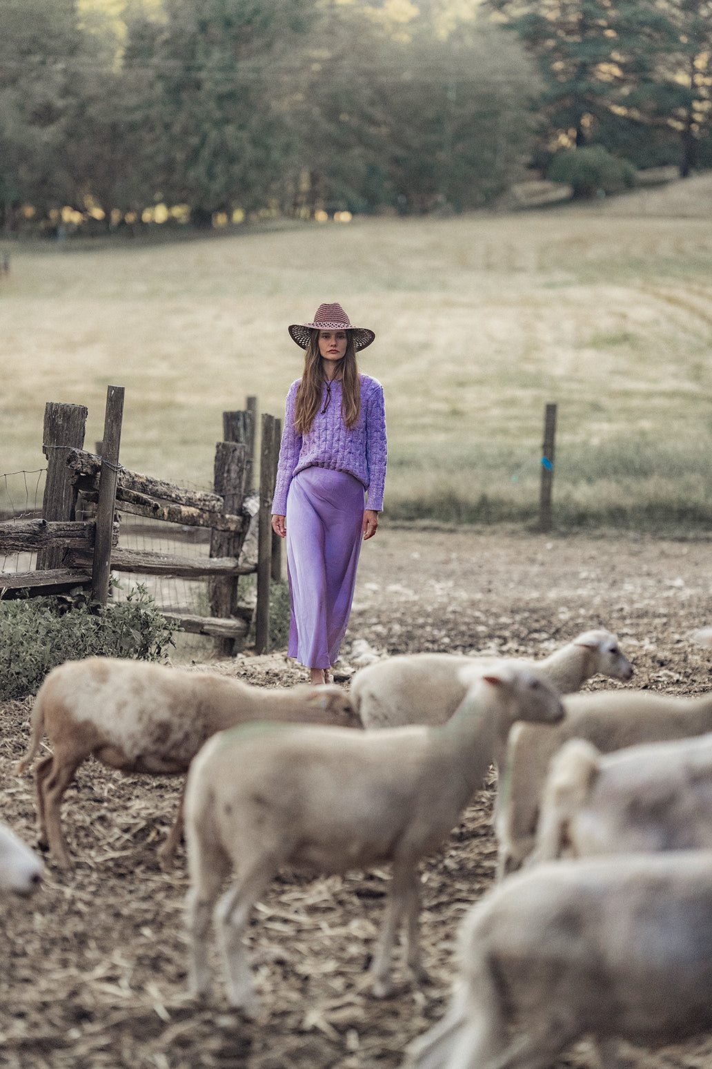 Solid Satin Slip Skirt-Lavender