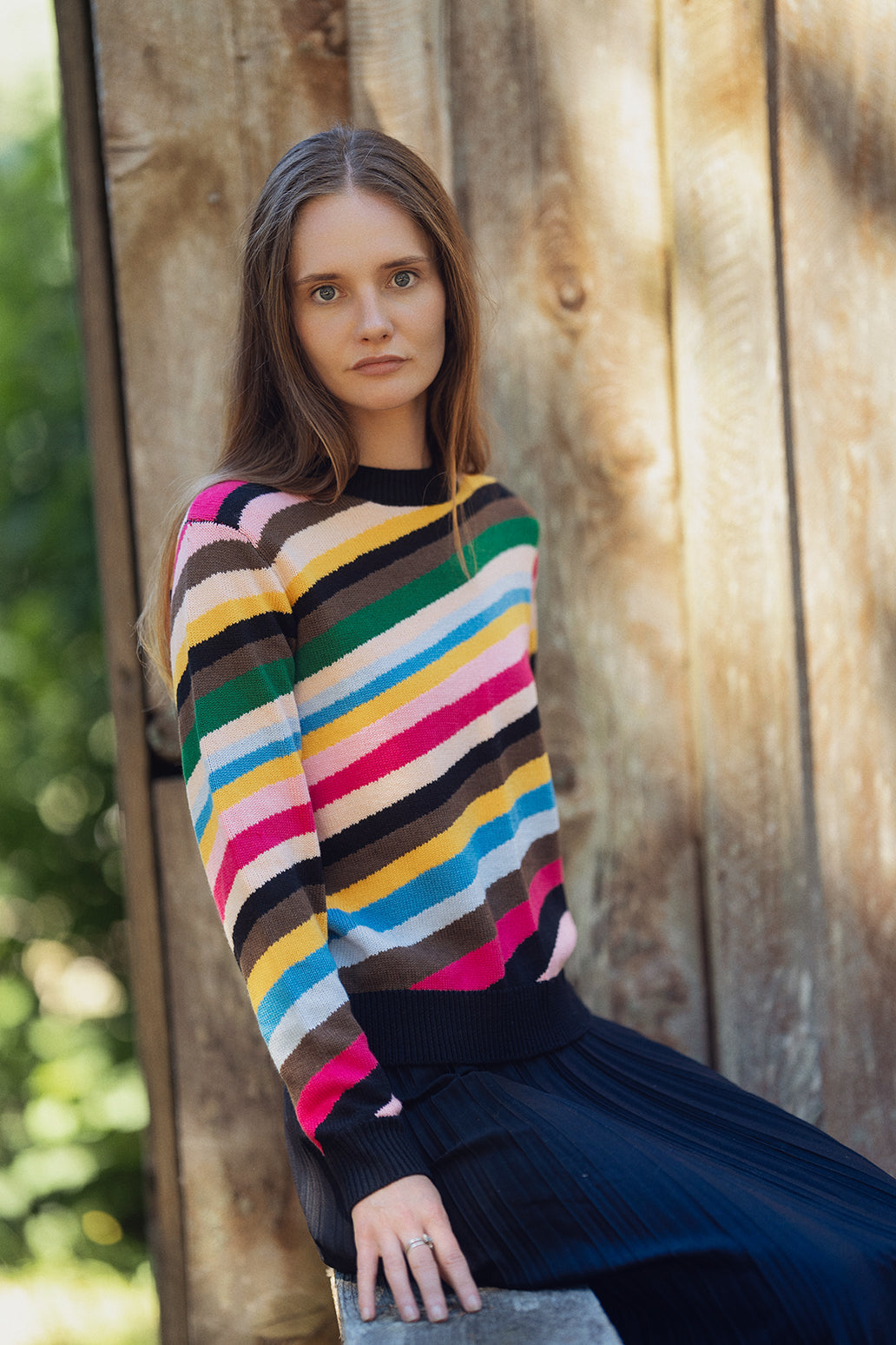 Rainbow Stripe Sweater-Multi