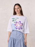 Oversized Printed Tee-Oversized Flower