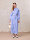 Oversized Shirtdress-Light Blue/White