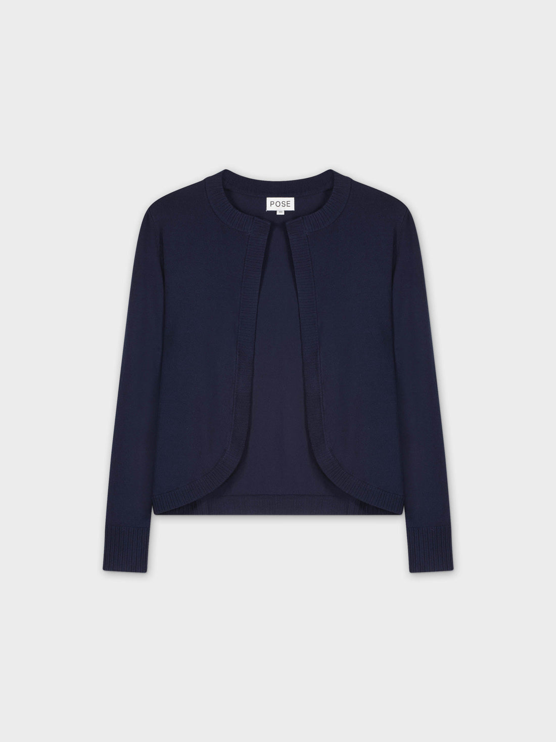 BANDED SHRUG-NAVY