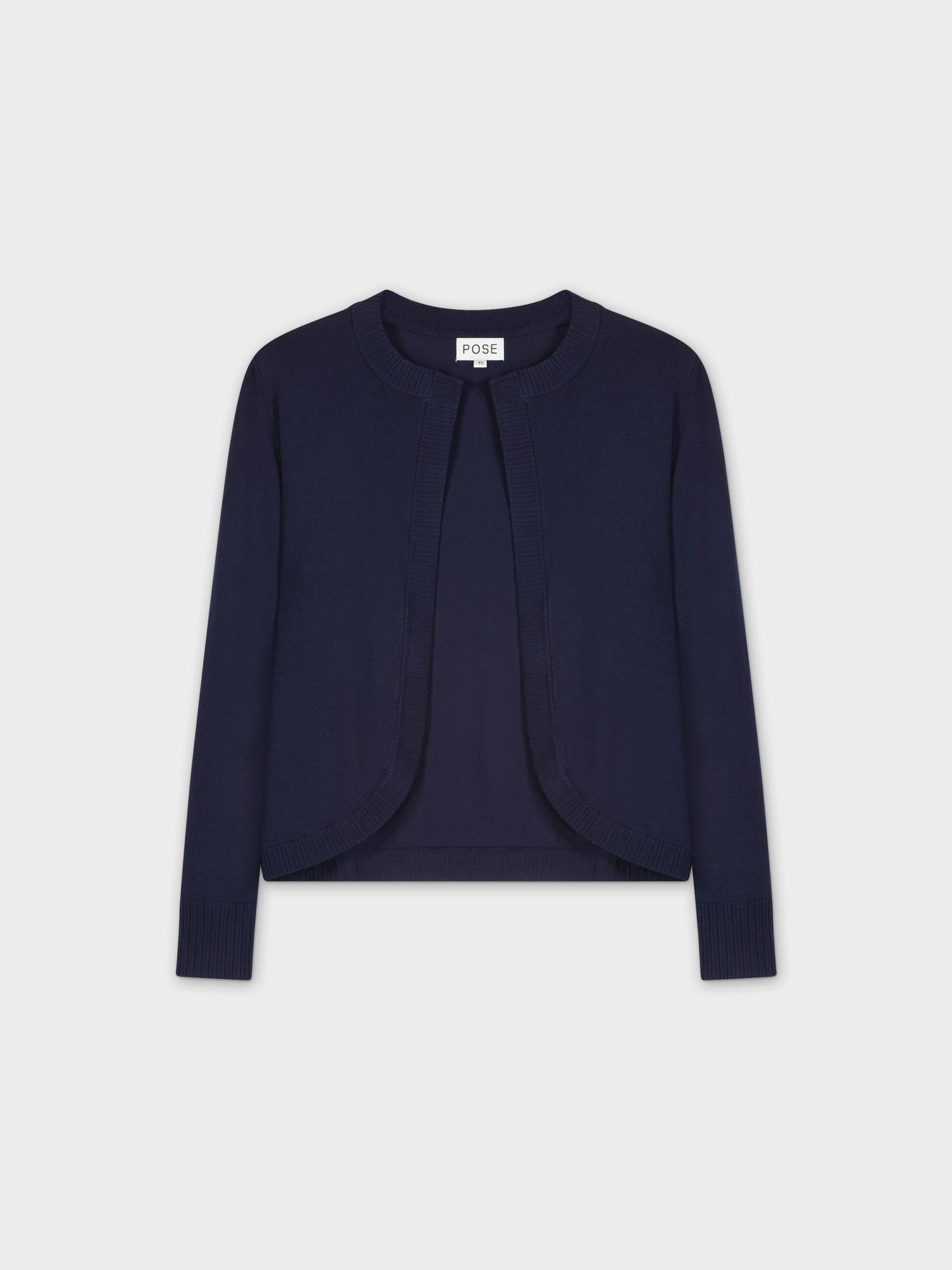 BANDED SHRUG-NAVY