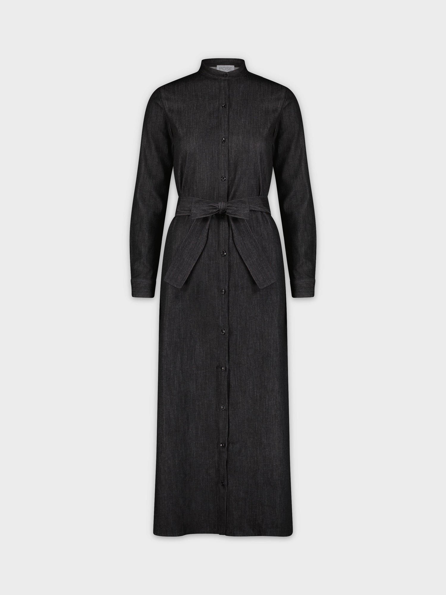 LONG SHIRTDRESS-BLACK DENIM