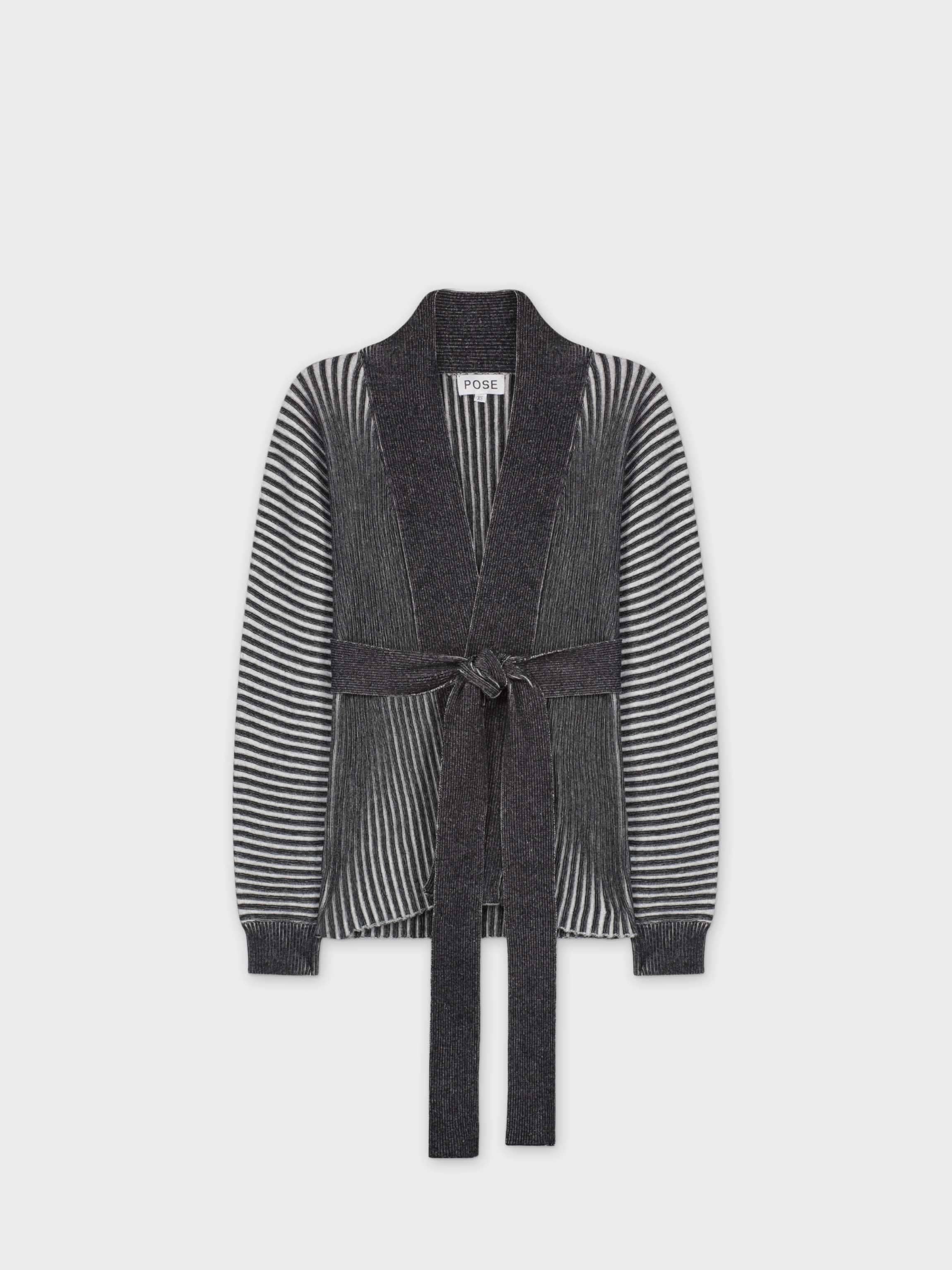 CARDIGAN BICOLOR-NEGRO/GRIS